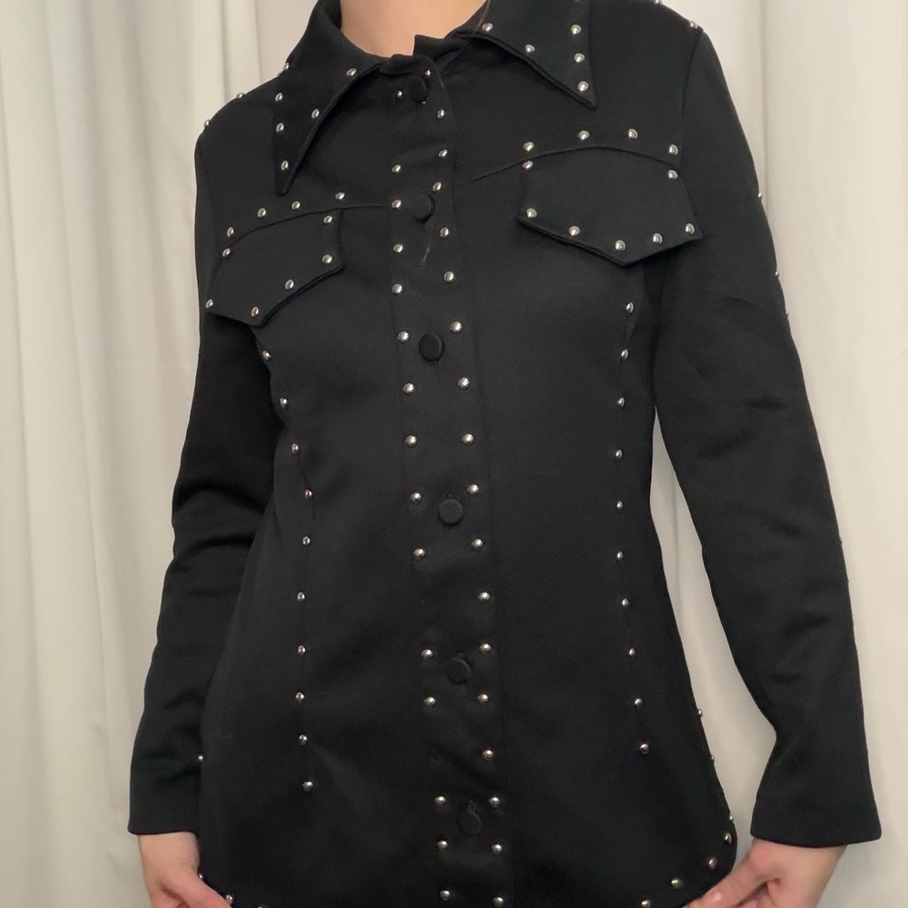Black Studded Women's Top